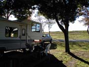 A view of the levee at Delta Bat Resort