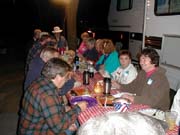 Evening potluck at get together