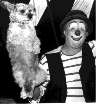 Kevin the clown and Spunky the Wonder Dog