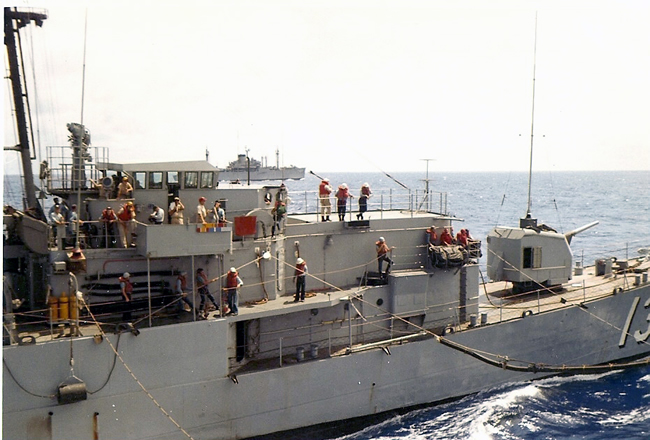 USS Weiss APD 135 Underway Replenishment