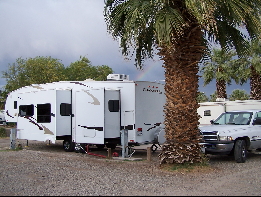 Our fifth wheel RV at Sans End RV Park